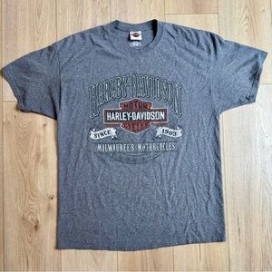 Vintage Harley-Davidson XL Waugh Enterprises Orange VA Civil War Graphic T-Shirt